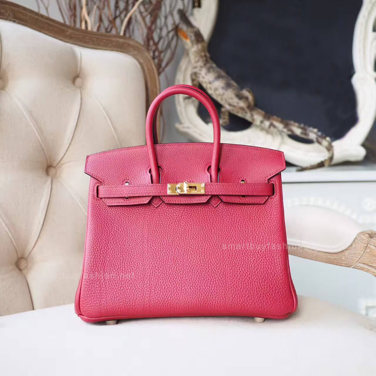 Hermes Birkin 25 Bag in k1 Rouge Grenade Togo GHW